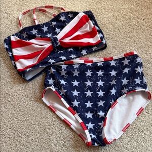 Patriotic Star and Stripe Bikini Set